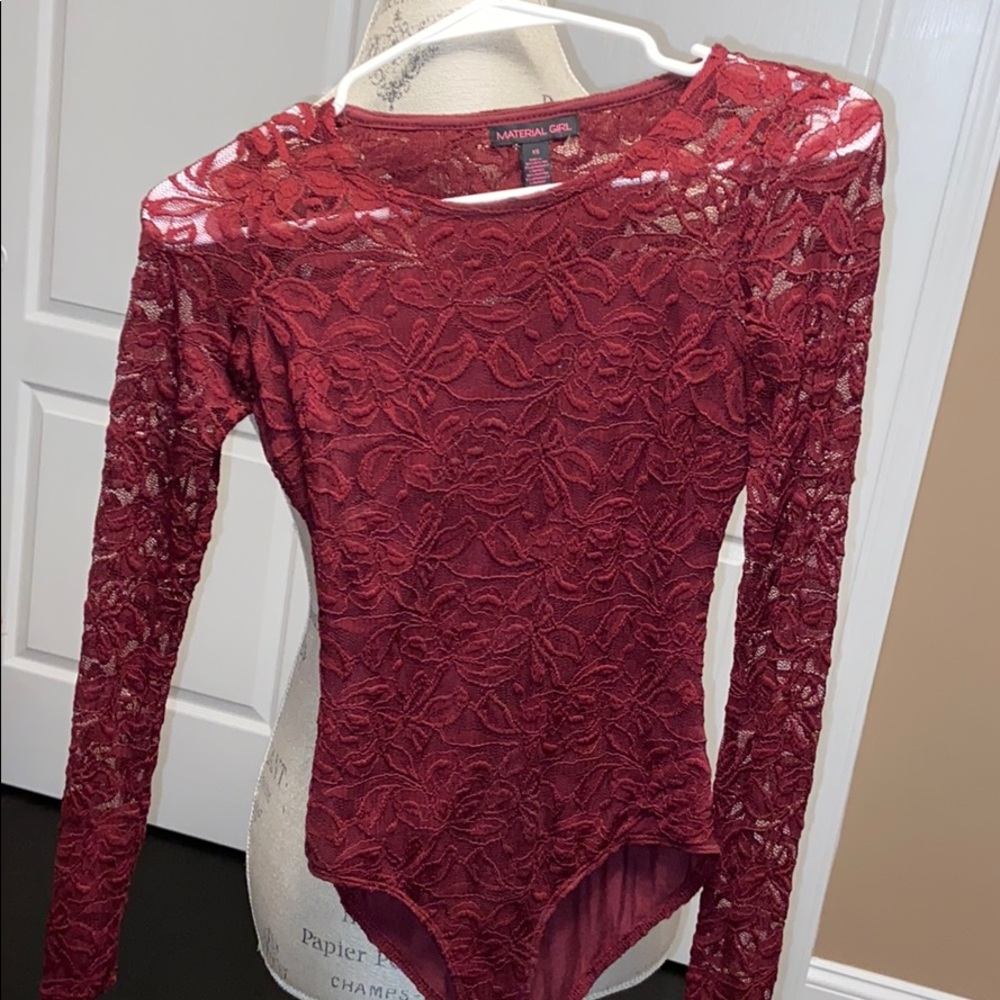 Red lace bodysuit
